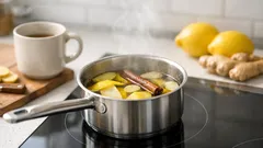 Citronová kůra, skořice a zázvor: voňavá infuze, která zahřeje a podpoří pitný režim