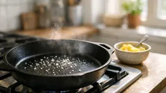 Trik se solí na suché pánvi: ryba se nepřilepí a olej nebude prskat